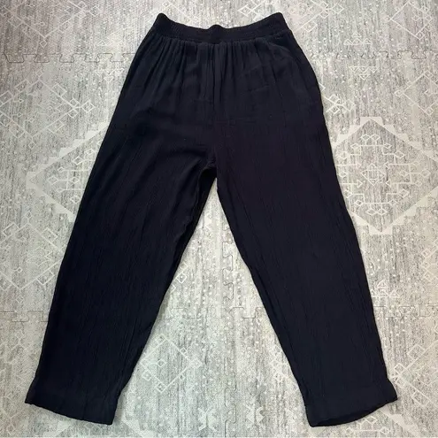 Melrose Vintage Womens Navy Pull On Elastic Waist Dress Pliss Office Pants Sz 10 Blue