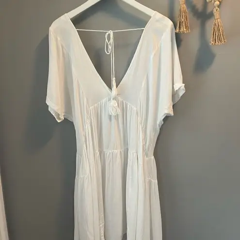 NWT AIMAGE white boho dress or swim cover Size M White Size M