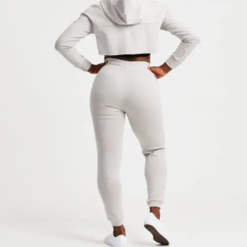 AYBL Everyday Comfy Sweatpant High Waist Joggers in Dove Gray / Tan Size Small