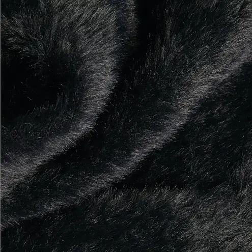 Alexander Wang New V-Neck Faux Fur Cardigan w/Quilted Lining in Black Size L NWT