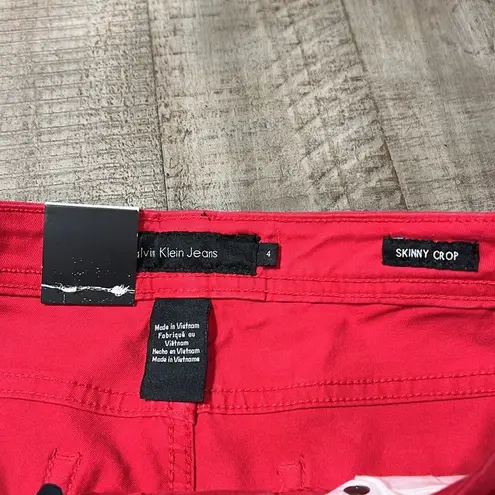 Calvin Klein Jeans  power stretch Skinny Crop Red denim NWT