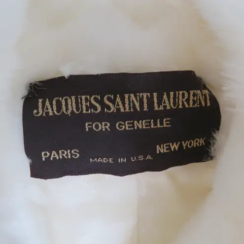 1980s Vintage Jaques Saint Laurent for Genelle White Rabbit Fur Coat Size L - Image 7