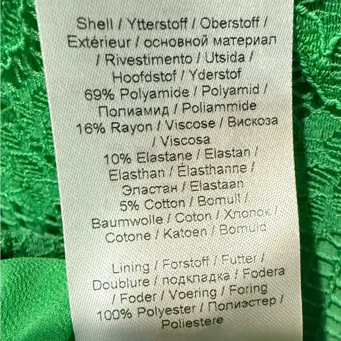 Ganni Green Cutout Twisted Lace Midi Dress Embroidered Floral Long Sleeve 36 4