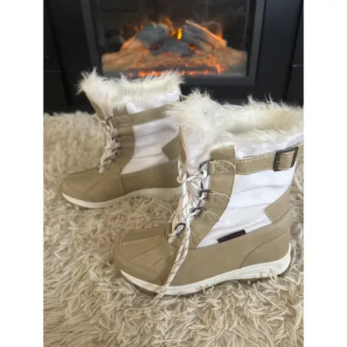 Womens Snow Boots Fur Lined Insulated Waterproof Winter Warm Sienna Size 6 Tan