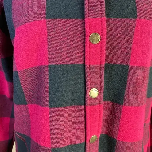Orvis ⭐️ Bright Pink Fuschia Buffalo Plaid Fleece Shacket - Jacket Shirt