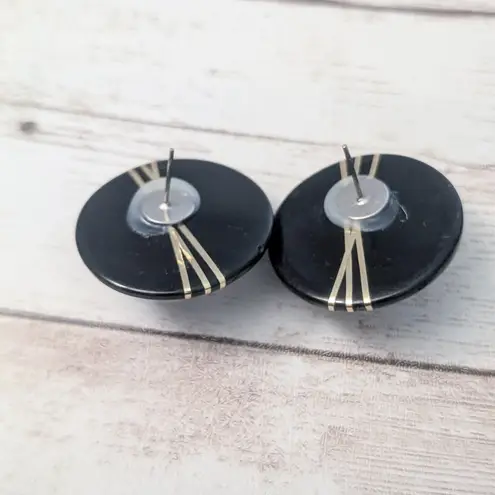 Vintage Stud Earrings For Pierced Ears Large Statement Retro Black