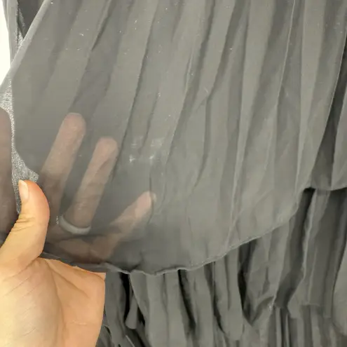 Lulus  Seriously Sensational Strapless Tiered Maxi Dress Size XL Black NWT Glam