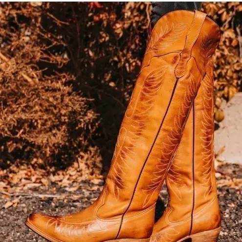 NEW IN BOX Freebird Misty Size 7 Color WHEAT tall Bohemian Hipi Boots Orange