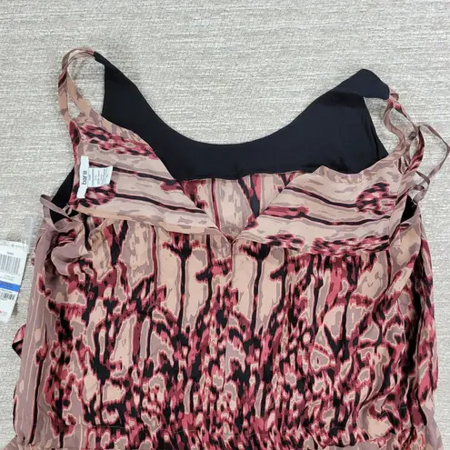 Bar III Floral Jumpsuit Womens XL Gypsy Pink Tan Watercolor Floral Racerback New