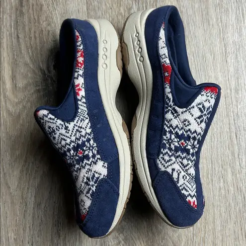 Easy Spirit Traveltime Leather “Ugly Sweater” Slip-On Mules Women’s Size 7