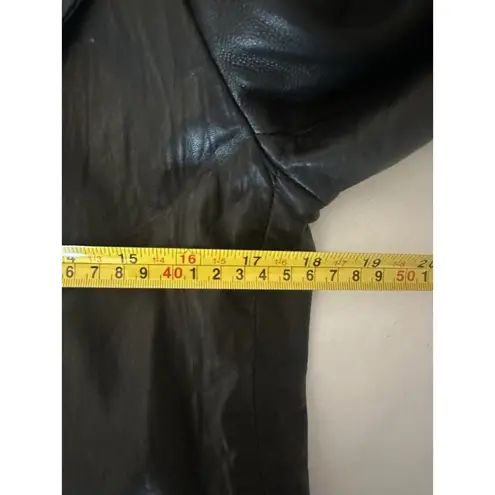 Marvin Richards J. Percy For Genuine Black Leather Coat Double Breasted Small