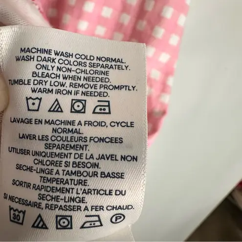 Draper James x Lands End Gingham Sleeveless Swim Coverup Dress Pink Size Small