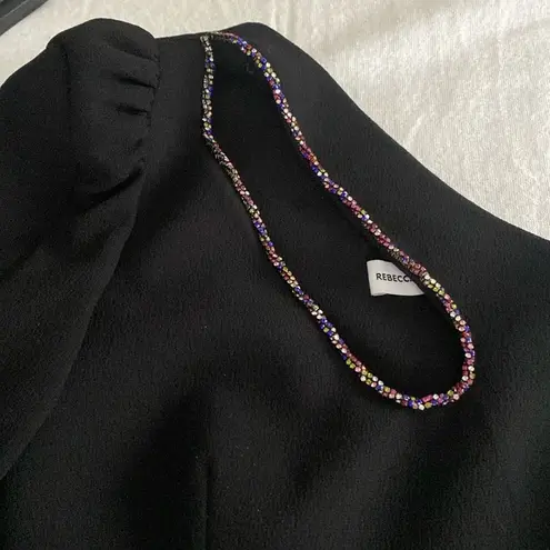 REBECCA VALLANCE VICTORIA ONE SLEEVE MINI DRESS IN BLACK, size 2,$505 Black