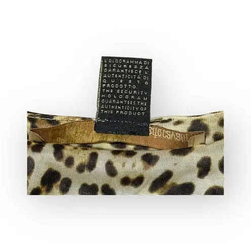 Roberto Cavalli Class đ’€Luxe Crystal Enameled Metal Belt Top đ’€Leopard Print đ’€4
