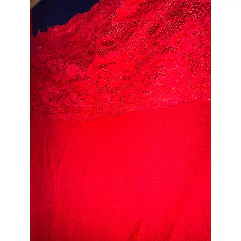 Gnw Lace Tank Layering Top Women's 1X Y2K Red Cami Camisole Stretch Fairy Grunge Size XXL