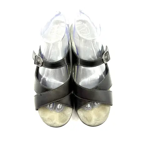 Dansko Women's Black Leather Buckle Strap Comfort Sandal Size US 9.5-10 EU 40