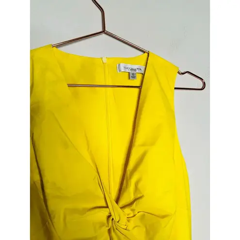 TOCCIN X RTR Bright Yellow Nylon Hourglass Sleeveless Twist Front Dress Size 10