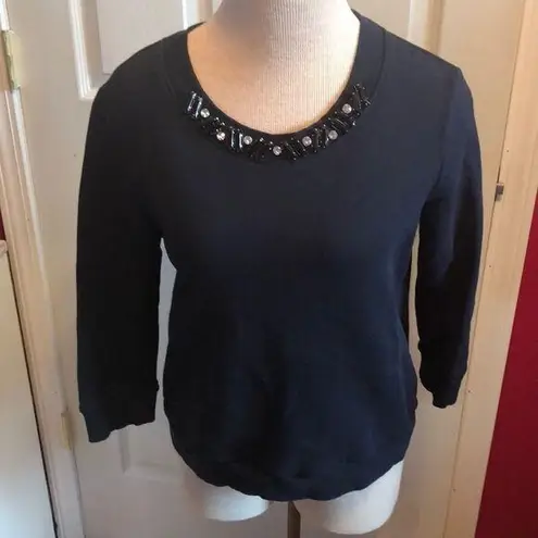 Banana Republic  embellished navy sweatshirt sz M