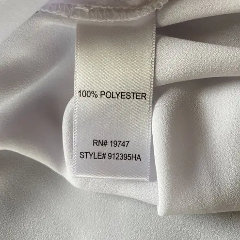 Counterparts women's size XL long sleeve white blouse ruffle neckline front tie