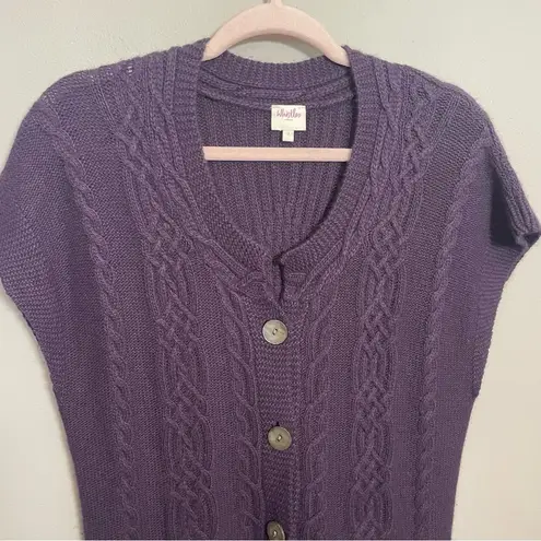 Whistles London Knit Sweater Cardigan Lambswool Cashmere Angora blend Purple Size L
