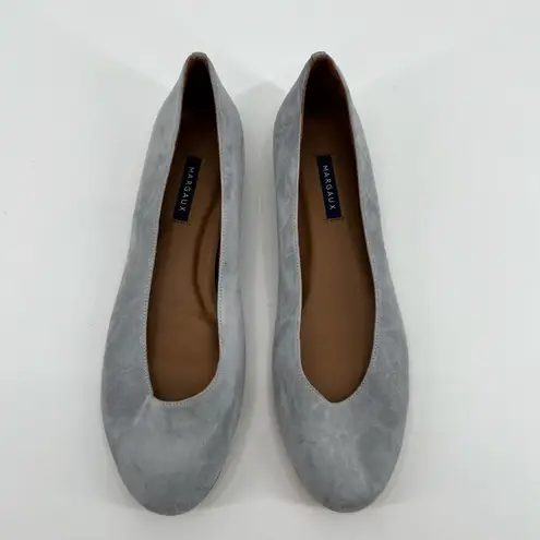 Margaux Womens Modern Classic Round Toe Ballet Flats Light Gray Suede Size 43