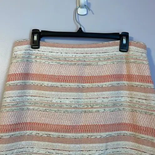 Katherine Barclay Montreal Textured Fabric Watermelon and White Skirt size 8