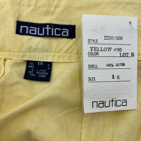 Nautica Vintage 80s  Shorts Butter Yellow Womens Cotton Deadstock