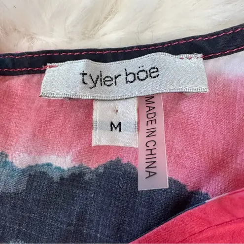 Tyler Boe 100% Cotton Pink and Blue Colorful Stripe Maxi Dress Sundress, M Size M