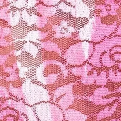 Collina Strada Sequin Cardio Lace Shrunken T-shirt Hot Pink Butterflies size S