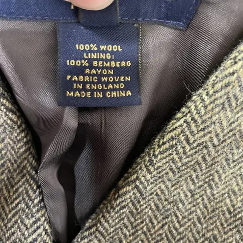 Brooks Brothers  100% Wool Blazer Womens Sz 12P Large Pockets Herringbone