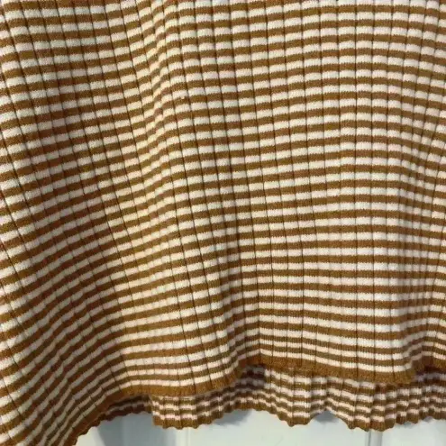 LA Hearts  Cropped long sleeve striped knit oversized‎ cream burnt orange sweater