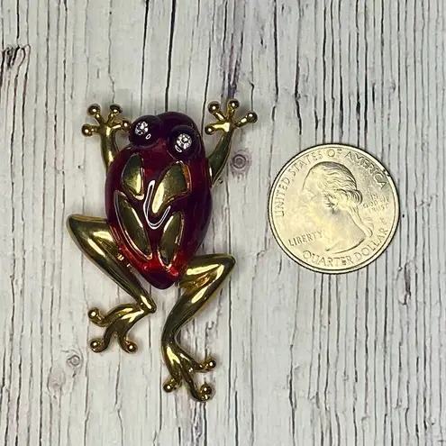 Vintage Red Lucite & Gold