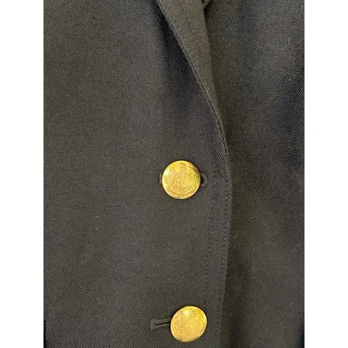 J. Crew Schoolboy Blazer Wool Blend Jacket Size 0 Navy Blue Golden Buttons