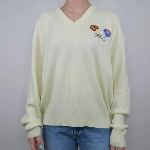 Vintage 80s Superbowl XXII 1988 Washington Redskins Denver Broncs Sweater Size L