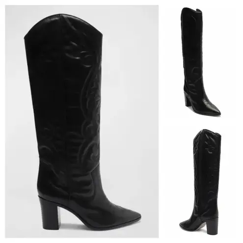 Schutz Maryana Block Western Boot in Black Size 6