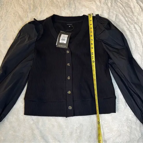 Who What Wear  Size L Stretch Black Ribbed knit Cardigan Neutral Chic Versatile