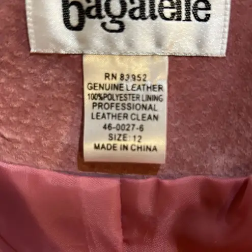 Bagatelle Pink/Mauve Suede Leather Vintage Jacket/Coat Women size 12