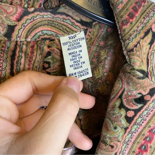 Caribbean Joe retro y2k colorful geo printed cotton ladies blazer size 10 petite