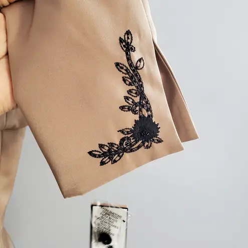 Kasper Women's Tan Vanity Fair Embroidered Beaded Blazer Jacket Size 12P