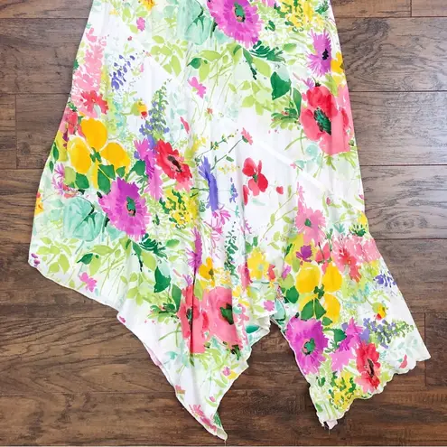 Jams World • vintage floral midi dress shirt top Hawaiian Cottage Bouquet