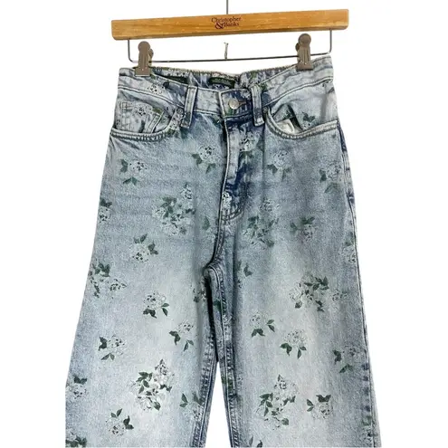Wild Fable  90's Relaxed Straight Jean high rise all over Floral Print sz 0 28/30