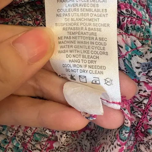 Maison d’Amélie Paris Boho Floral Paisley Smocked Top M Cottagecore Preppy Chic Pink Size M