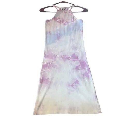 frankie's bikinis Frankie’s Bikinis X REVOLVE Women’s M Christine Ribbed Mini Dress Lilac Tie Dye