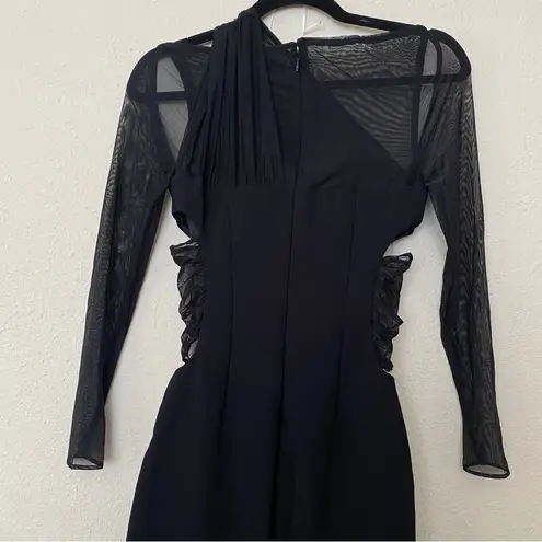 House Of CB  'Zahra' Black Plunge Maxi Dress NWOT Size XS