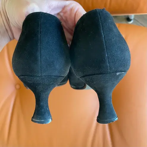 Stuart Weitzman Vintage  Suede Kitten Heel Pointed Toe Pumps 7.5