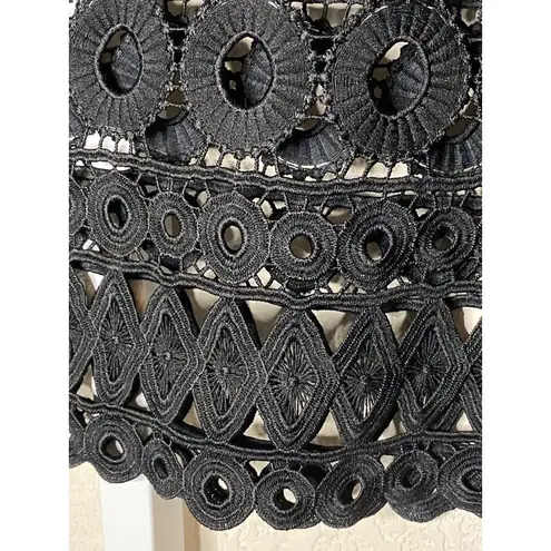 Style Mafia Kiana Top, black crochet blouse Sz L Size L