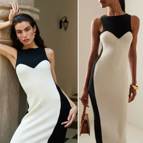 Mara Hoffman Aleks Ribbed-Knit Cotton Maxi Dress Size XS