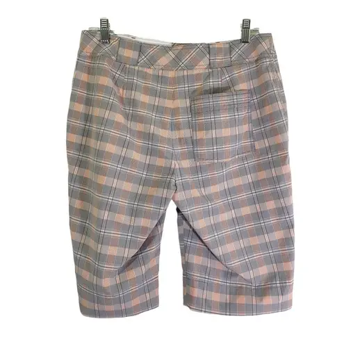 Cutter and Buck ANNIKA, Women's Size 8 Orange, White, Gray Plaid Golf Shorts