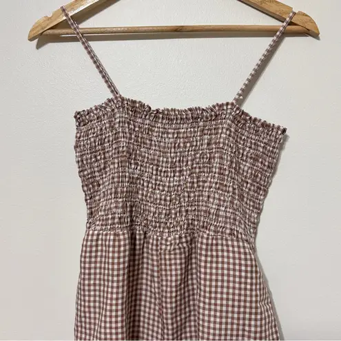 NEW House of Harlow 1960 Linen Gingham Jumpsuit Size Small NWT Tan