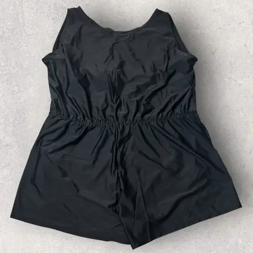 Honey Mark Sage Swim Romper Womens 5XL Black Sleeveless Stretch Fit Pockets NEW Size 5X